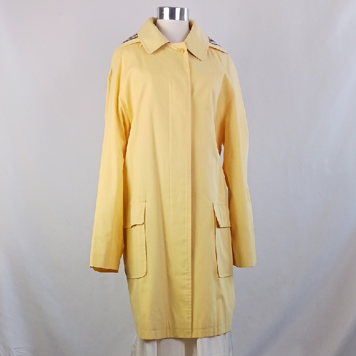 Burberry Yellow Short Trench W Hood Coat.